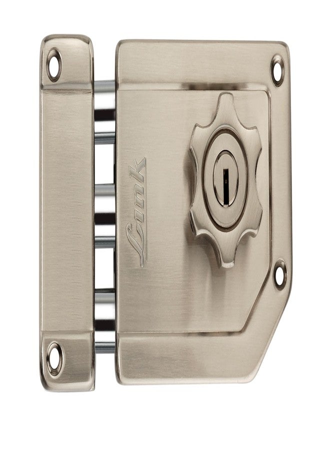 Link Tornado Rim Lock for Door | Double Action Movement Lock with 4 Hi-Tech Keys for Home, Office with Unique Rotary Knob | Both Side Key, Pearl |10 Years Warranty - Image 1